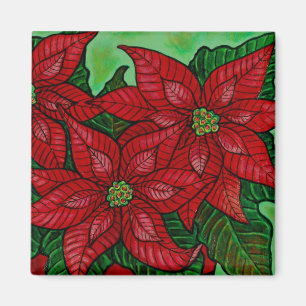 Aimant floral génial de poinsettia