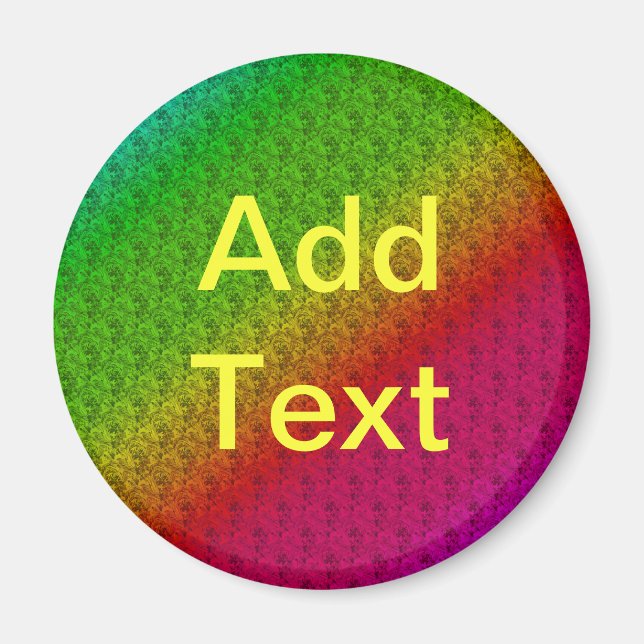 Aimant Floral Green Red Rainbow Gradient Diagonal Blend (Devant)