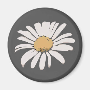 Aimant floral gris pâle