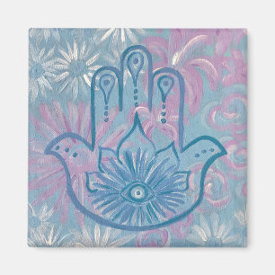 Aimant floral Hamsa