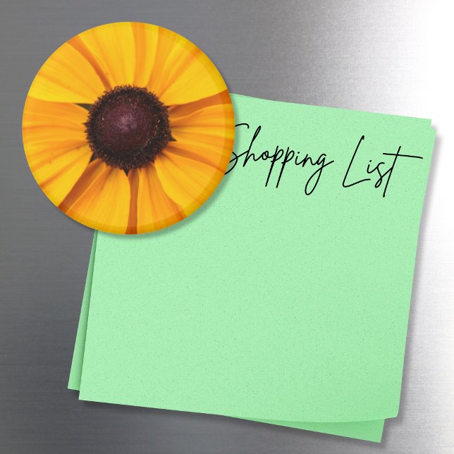 Aimant Floral jaune et Brown (A yellow flower refrigerator magnet features a brown eyed susan.)