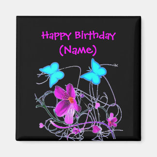 Aimant Floral Joyeux Anniversaire