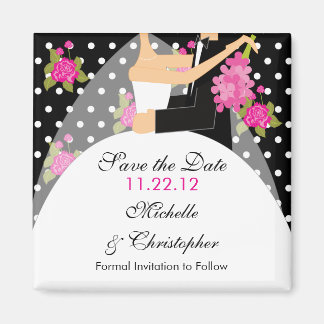 Aimant Floral Mariée & Salle Enregistrer l'aimant de date