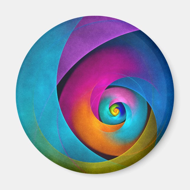 Aimant Floral moderne Art Abstrait rose Bleu Motif #17 (Devant)