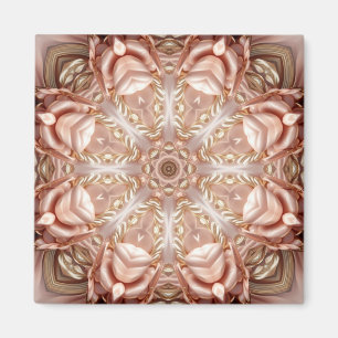 Aimant floral orange pêche élégant