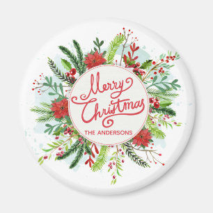 Aimant floral personnalisé de Noël de guirland