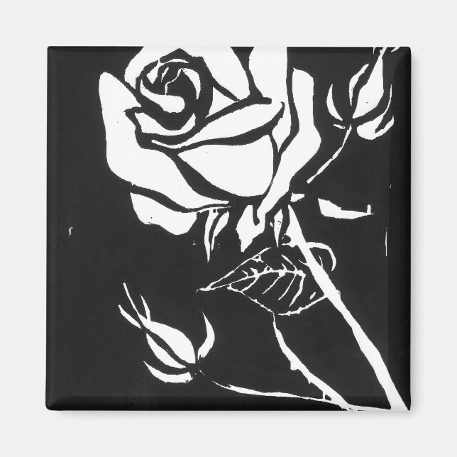 Aimant floral "Rose Alba" (Devant)