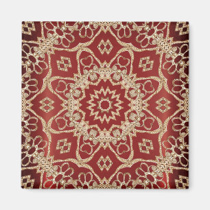 Aimant floral rouge or moderne