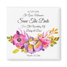 Floral Rustique Enregistrer l'invitation Date Magn