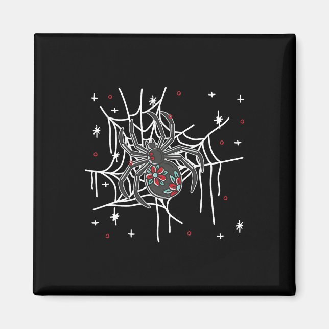 Aimant Floral Spider Web Lazy Costume d'Halloween mignon (Devant)