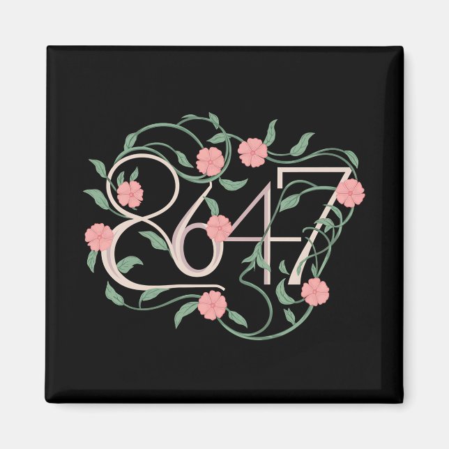 Aimant Floral Subtle Anti Trump 8647 86 47 Boho (Devant)