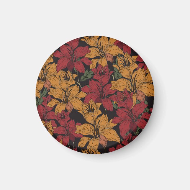 Aimant Floral Tropical, Beau Motif sans couture. (Devant)
