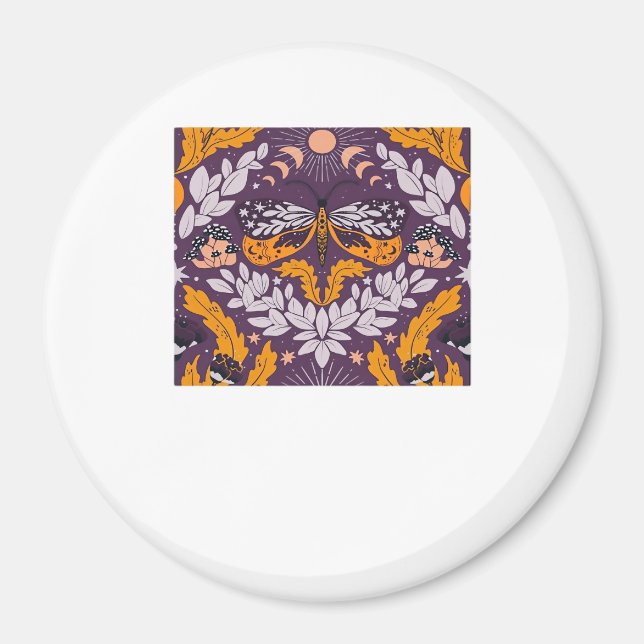 Aimant Florales de papillons Whimsigoth - Violet, Lavande (Devant)