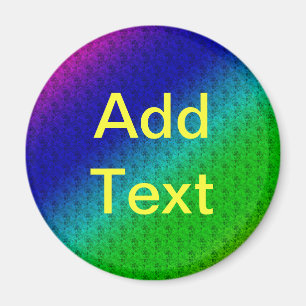 Aimant Flore bleu vert arc-en-ciel dégradé Mélange diagon