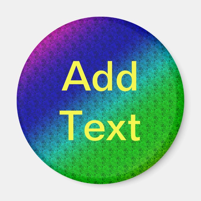 Aimant Flore bleu vert arc-en-ciel dégradé Mélange diagon (Devant)