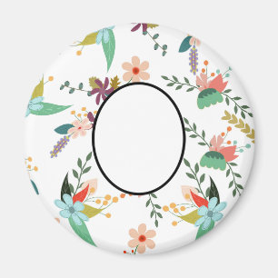 Aimant Flore de folklore   Ajouter nom, monogramme, texte