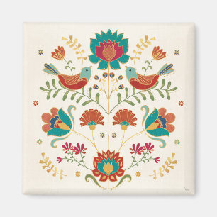 Aimant Flore folk aux oiseaux