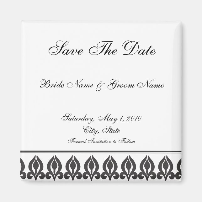 Aimant Flore - Noir/Blanc (Devant)