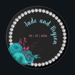 Aimant Flore Turquoise et Mauve Elegant Rhinestone<br><div class="desc">Belle Floral Turquoise et Mauve Design de mariage élégant - Thème mariage entièrement personnalisable pour compléter la journée de vos rêves !</div>