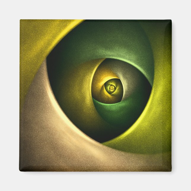 Aimant Flore verte Florale moderne Art Abstrait Motif #23 (Devant)