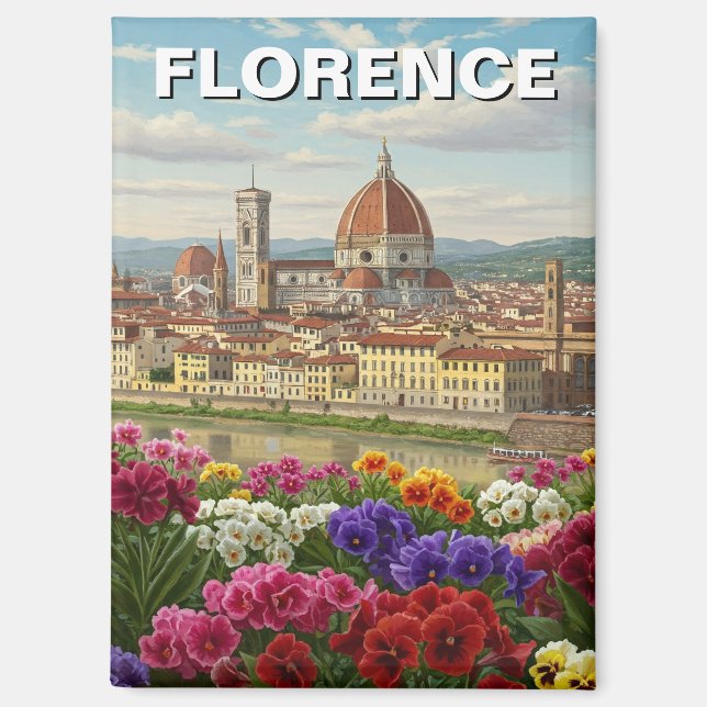Aimant Florence Italie Fleurs Voyage (Recto)