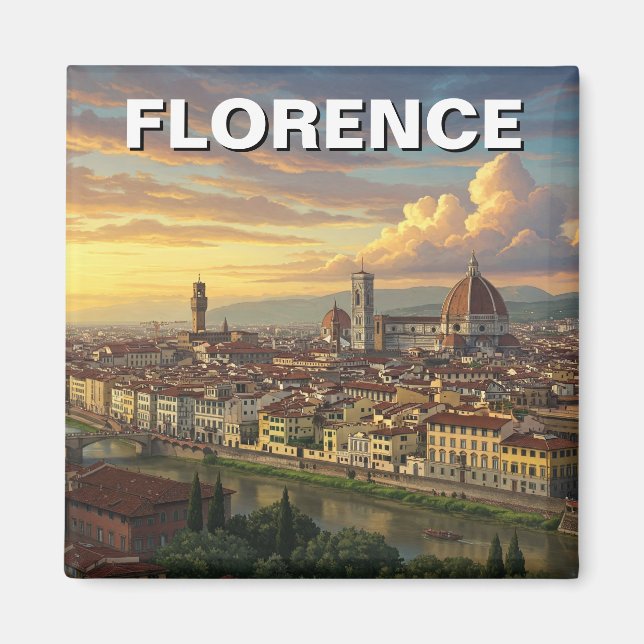 Aimant Florence Italie Skyline Travel (Devant)