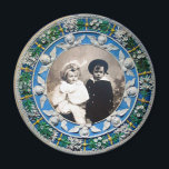 AIMANT FLORENTINE RENAISSANCE ANGELS , MODÈLE PHOTO<br><div class="desc">Élégant classique,  plein de vie d'art Renaissance,  chef-d'oeuvre de Bottega della Robbia ( Florence - Italie ) en blanc,  bleu,  vert,  marron.Cercles ailés dans le ciel bleu sur une couronne florale décorative jaune vif et verte.</div>