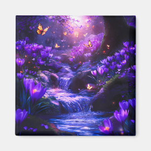 Aimant Flores en cascade de lavande de minuit