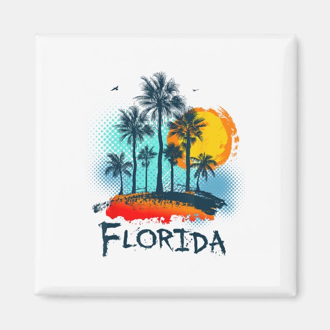 Aimant Florida Fl Summer Miami Vibes Beach Sunshine State (Devant)