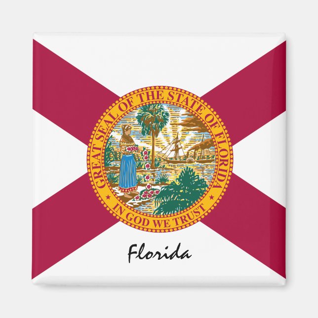 Aimant Florida Flag & Florida State USA / sports (Devant)