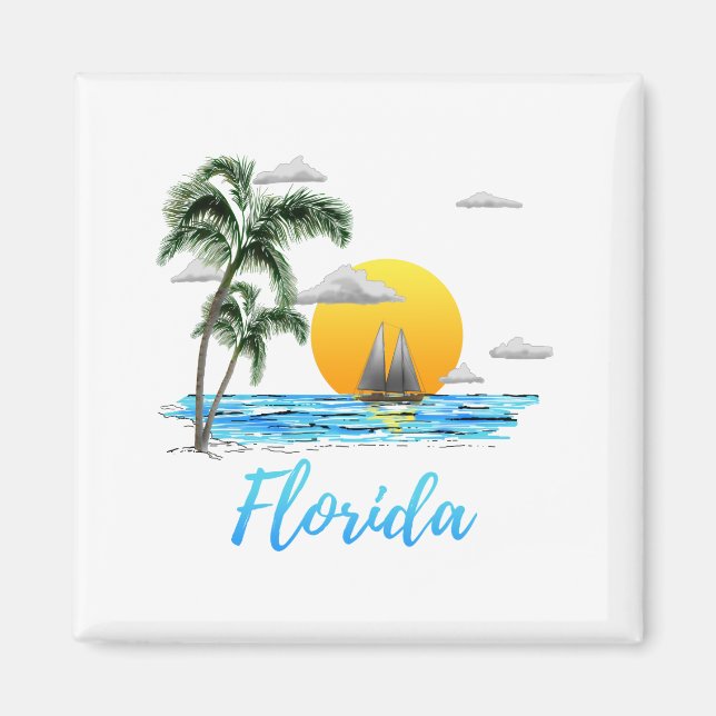 Aimant Floride Ocean Sunset Sailing (Devant)