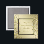 Aimant Florish Gold Black 50e anniversaire Mariage<br><div class="desc">A Digitalbcon Images Design avec une couleur or et noir et un thème de design florissant avec une variété d'images personnalisées, formes, motifs, styles et polices dans ce unique "Flourish Gold Black 50th Mariage Anniversary" Magnet Carré. Ce design élégant et attrayant est livré avec du texte personnalisable en lettrage à...</div>
