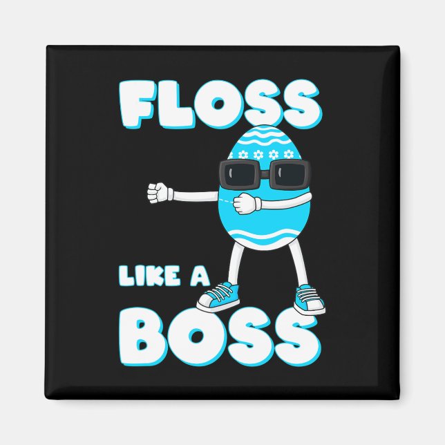 Aimant Floss Comme Un Patron Oeuf De Pâques Flossant Garç (Devant)