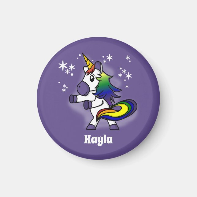 Aimant Flossage de licorne arc-en-ciel avec Arrière - pla (Devant)