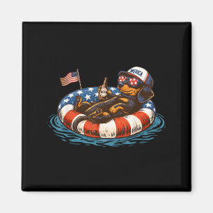 Aimant Flotteur de bière drôle patriotique Dachshund Drap