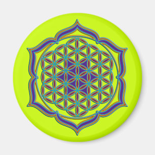 Aimant Flower Of Life / Blume des Lebens - Lotus Contour
