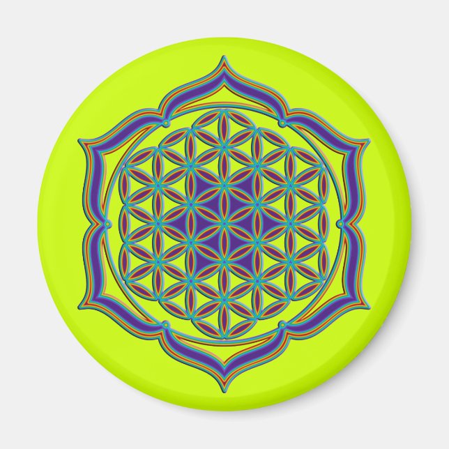 Aimant Flower Of Life / Blume des Lebens - Lotus Contour (Devant)