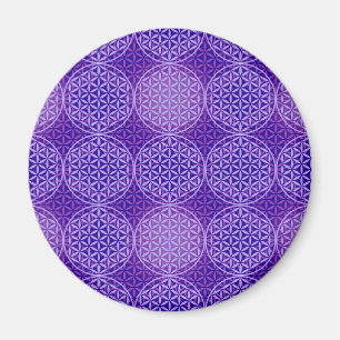 Aimant Flower of Life - stamp pattern - purple