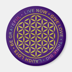 Aimant Flower Of Life with Rules Of Life