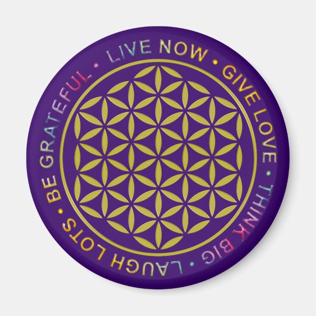 Aimant Flower Of Life with Rules Of Life (Devant)