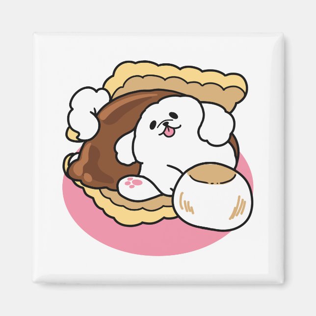 Aimant Fluffier Tha’more - Chien mignon et Pun de dessert (Devant)