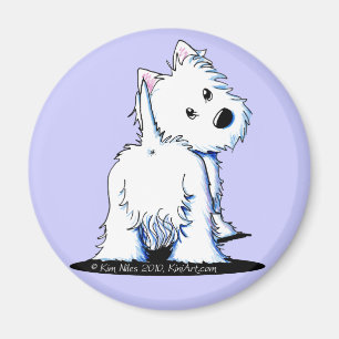 Aimant Fluffy Butt Westie