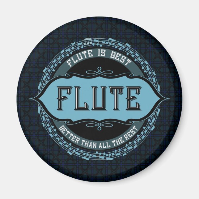 Aimant Flute Best Music Note Circle (Devant)
