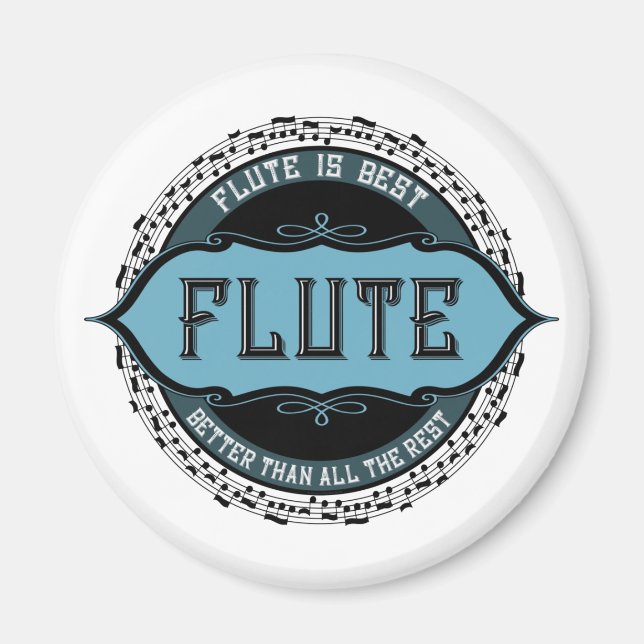 Aimant Flute Best Music Note Circle (Devant)