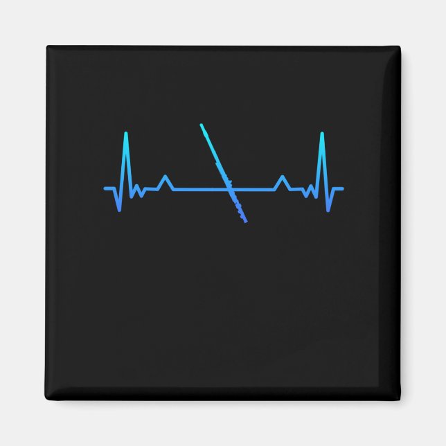 Aimant Flute Marching Band Heartbeat Maman Cadeau (Devant)