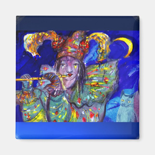 Aimant FLUTIST IN BLUE / Venetian Carnival Night (Devant)