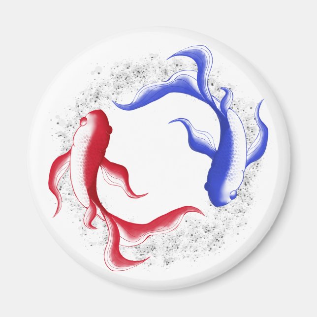 Aimant Flux martial abstrait Yin Yang art martial (Devant)