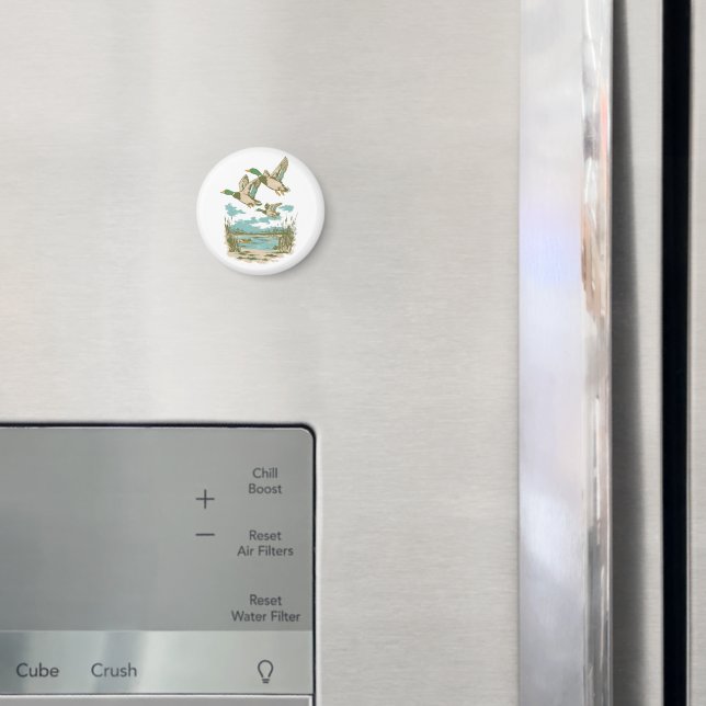 Aimant Flying Ducks Wetland Wildlife Nature Hunting Outdo (In situ (réfrigérateur))