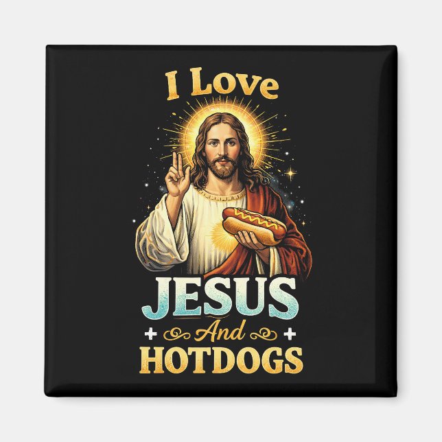 Aimant Foi, Amour, et Hotdogs (Devant)