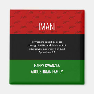 Aimant Foi IMANI personnalisée Happy Kwanzaa